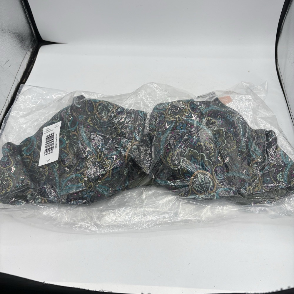 Lane Bryant Modern Cacique Collection Bra Size 50D Balconette Underwire Bl Paisl